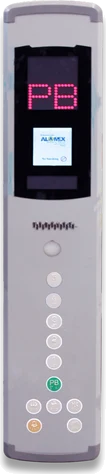 Alamex Intelligent Push-Button Station: red display and serial connection for Intelligent and 02s controls.