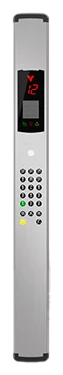 Variants of car push-button stations, floor buttons, and position indicators.